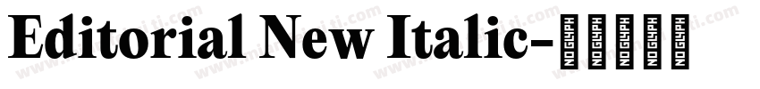 Editorial New Italic字体转换